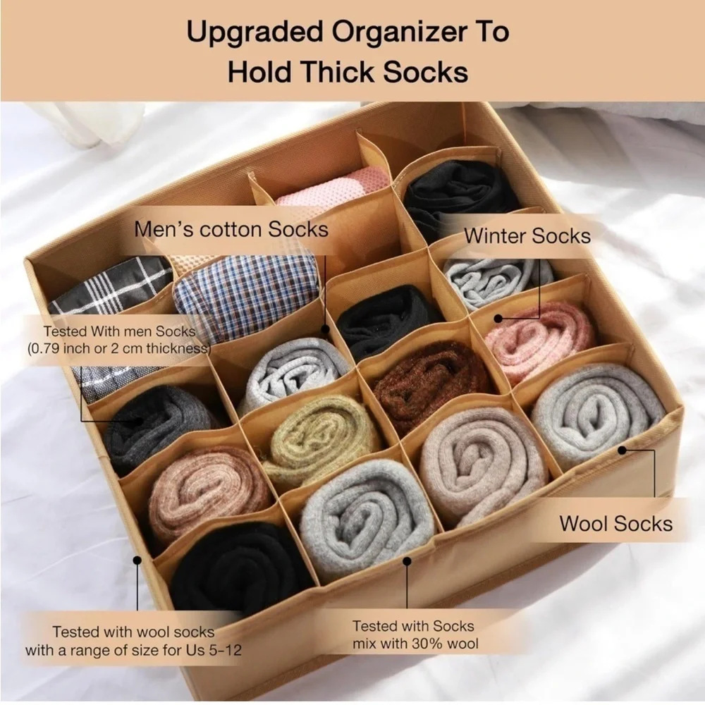 Brand New 7 Pack Foldable Drawer Organizers Dividers Clothing Storage Bras Socks